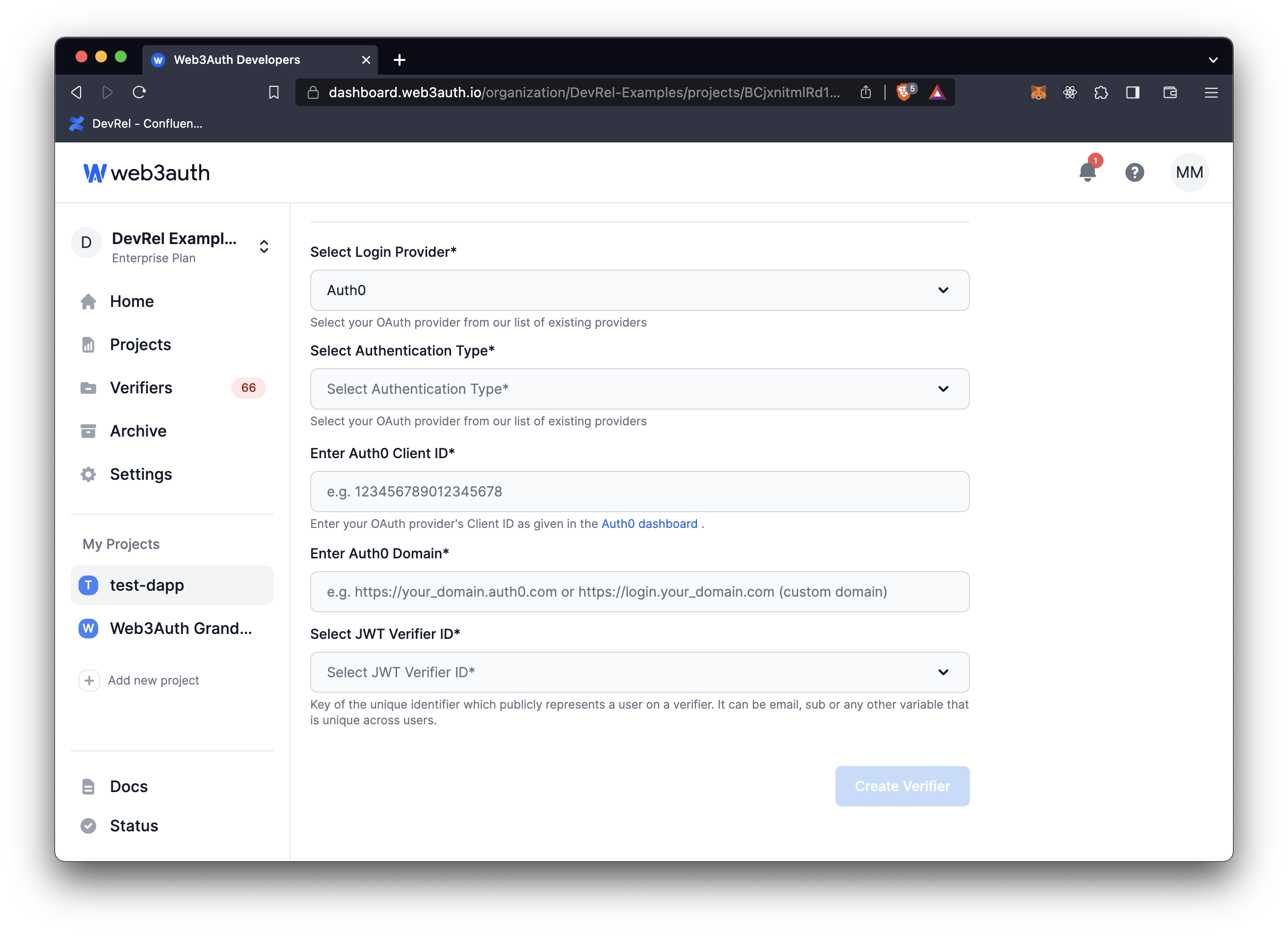 Slack - Auth0 Client ID and Auth0 Domain on Web3Auth Dashboard