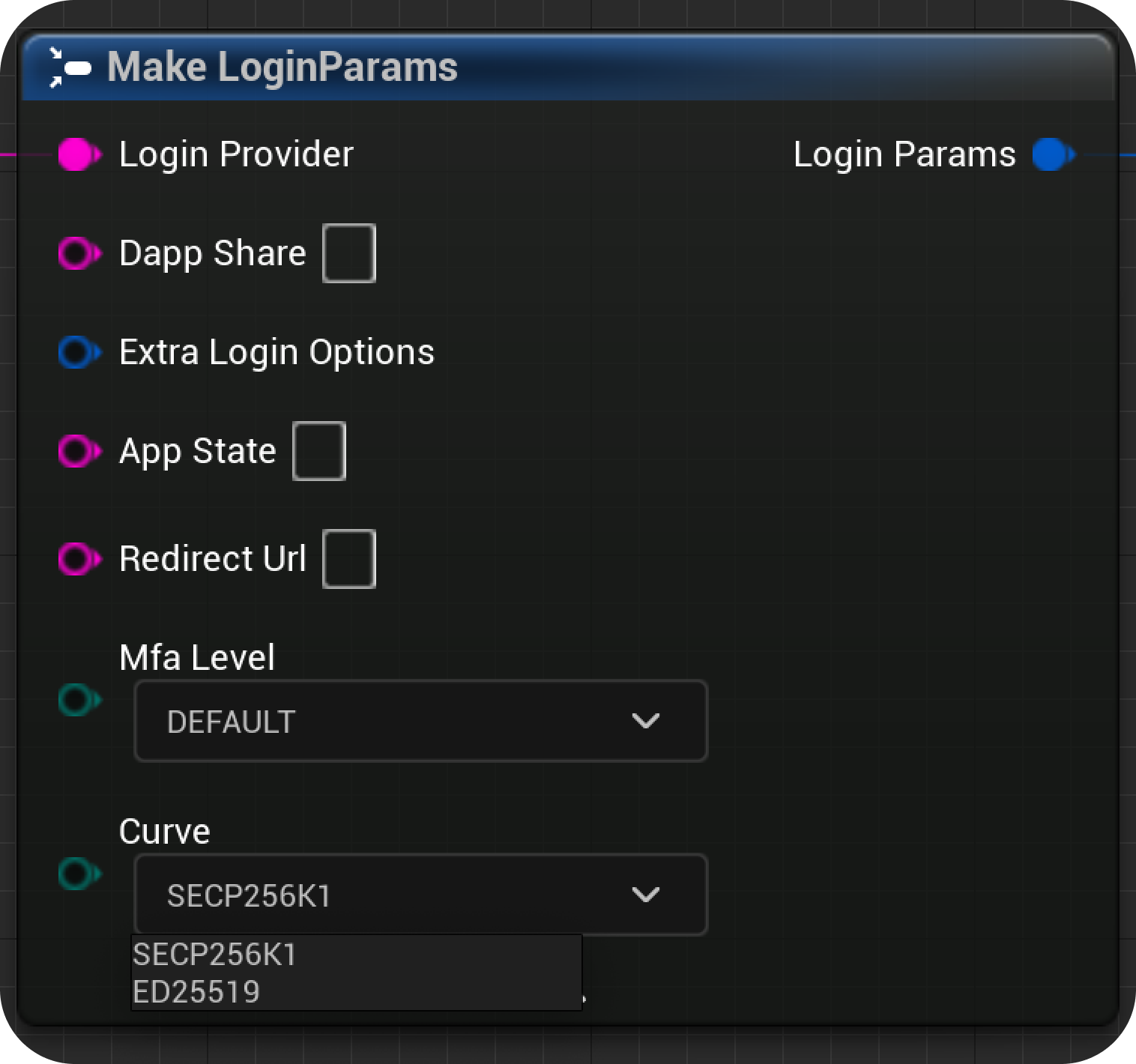 Curve Blueprint Options